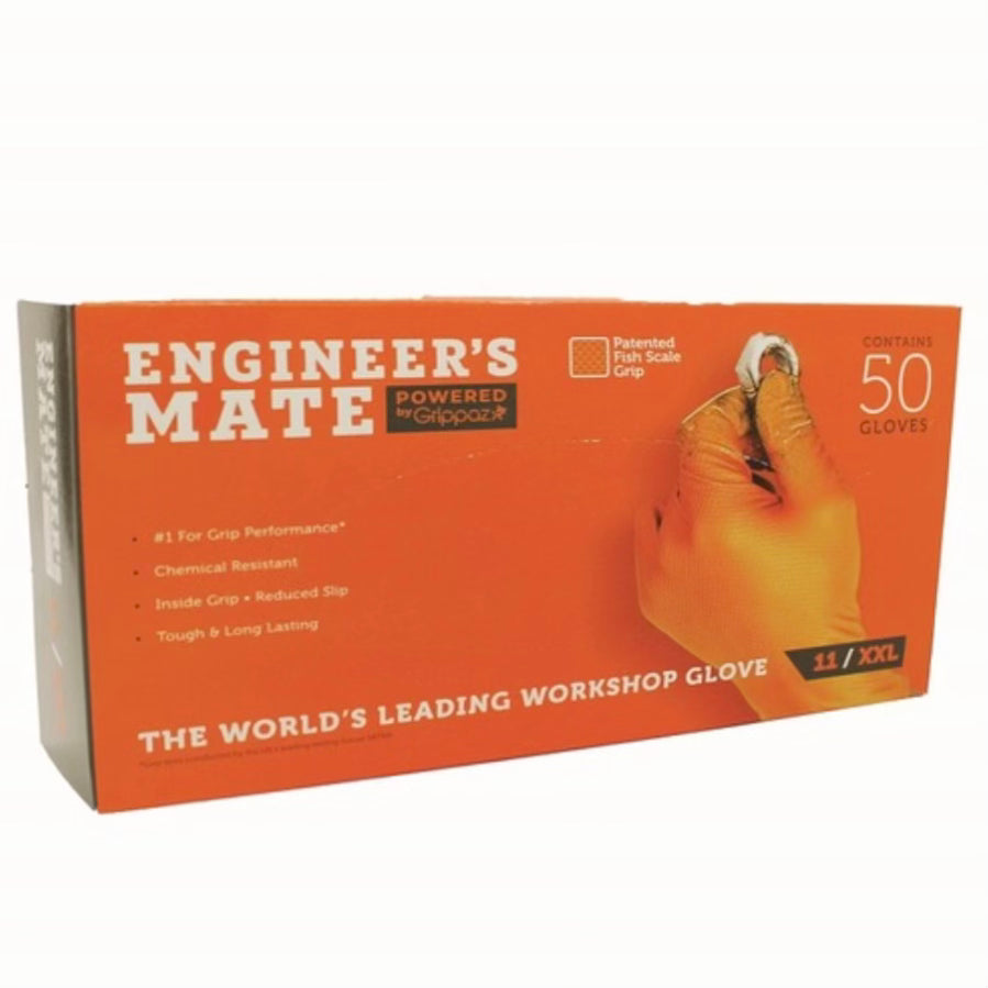 ENGINEER'S MATE NITRILE DISPOSABLE GLOVE ORANGE